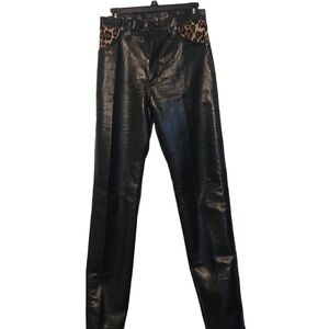 Vintage 90’s Wrangler Faux Leather Cheetah Print Pants